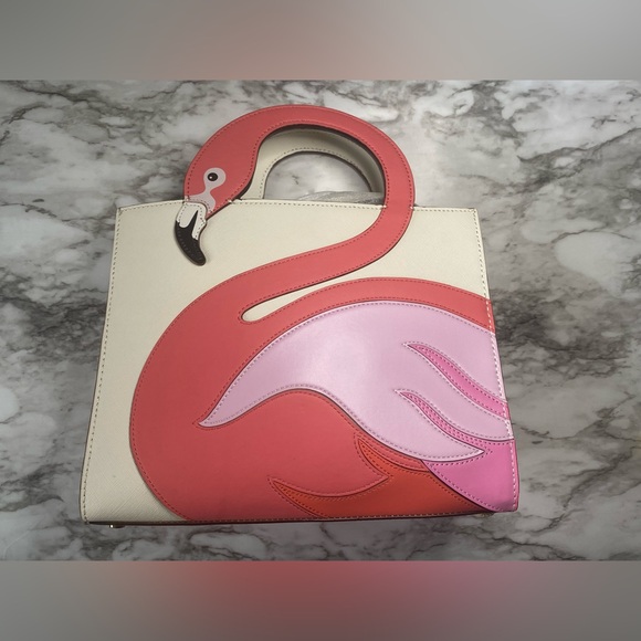 New Kate Spade By The Pool Flamingo Original Bag - Picture 5 of 11